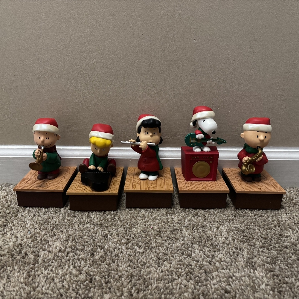 Hallmark Peanuts Wireless Christmas Complete 5 Pc Band Motion Sound 2012 Working